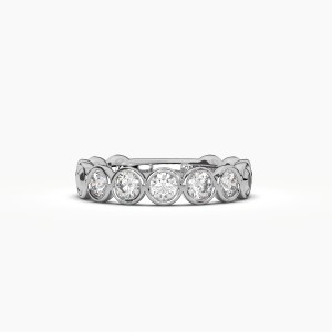 Round Bezel 5 Stone Wedding Band