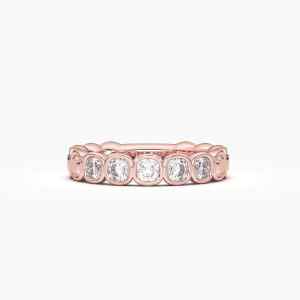 Cushion Bezel 5 Stone Wedding Band