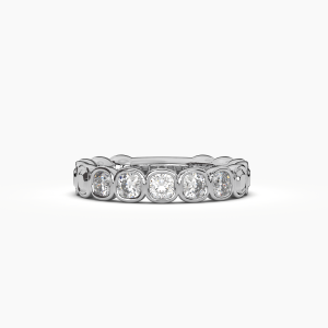 Cushion Bezel 5 Stone Wedding Band