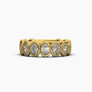 Oval Bezel 5 Stone Wedding Band