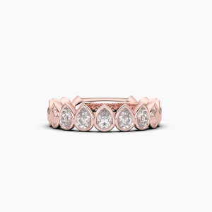 Pear Bezel 5 Stone Wedding Band