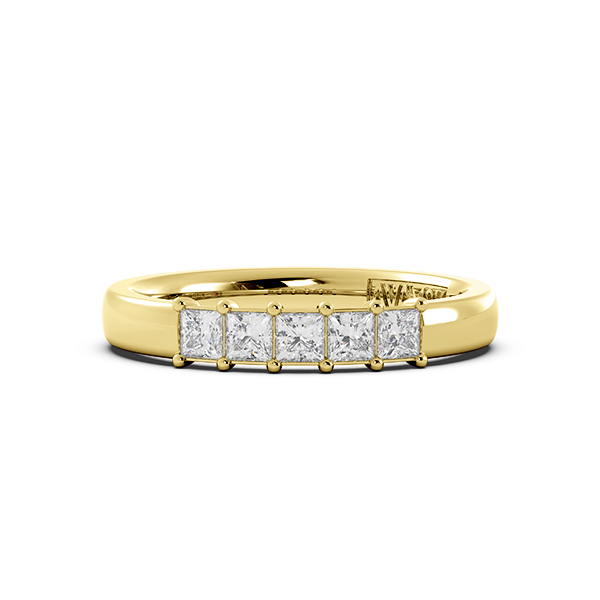 Princess Signature Cup 5 Stone Wedding Band