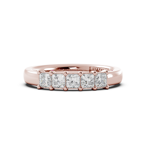 Princess Signature Cup 5 Stone Wedding Band