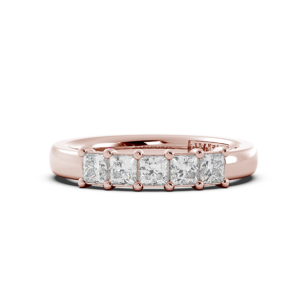 Princess Signature Cup 5 Stone Wedding Band