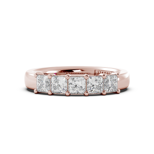 Princess Signature Cup 5 Stone Wedding Band