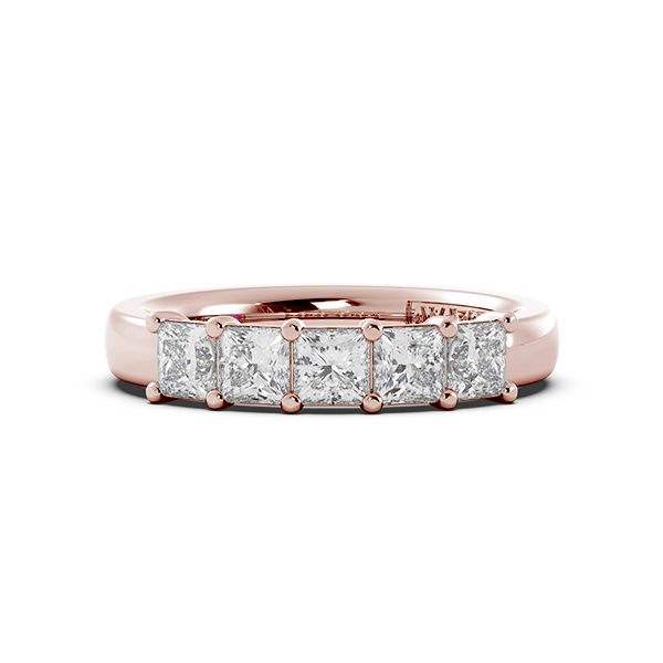 Princess Signature Cup 5 Stone Wedding Band
