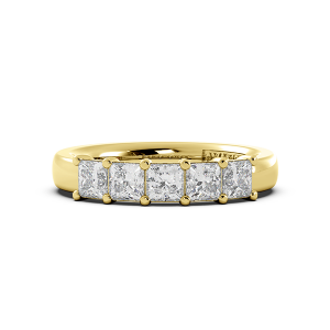 Princess Signature Cup 5 Stone Wedding Band