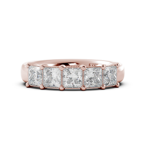 Princess Signature Cup 5 Stone Wedding Band