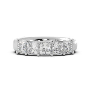 Princess Signature Cup 5 Stone Wedding Band
