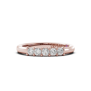 Cushion Signature Cup 5 Stone Wedding Band