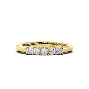 Cushion Signature Cup 5 Stone Wedding Band