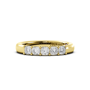 Cushion Signature Cup 5 Stone Wedding Band