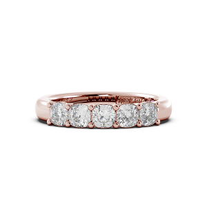 Cushion Signature Cup 5 Stone Wedding Band
