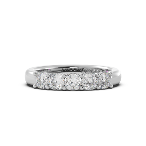 Cushion Signature Cup 5 Stone Wedding Band