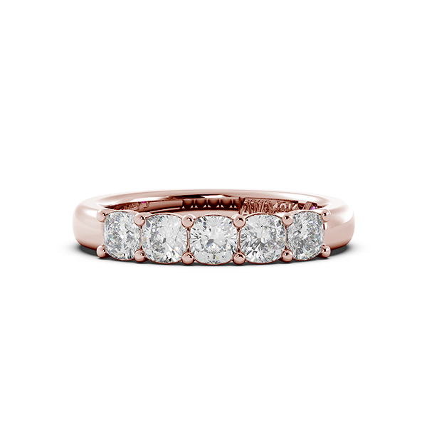 Cushion Signature Cup 5 Stone Wedding Band