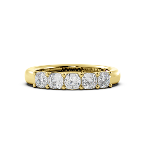 Cushion Signature Cup 5 Stone Wedding Band