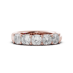 Cushion Signature Cup 5 Stone Wedding Band