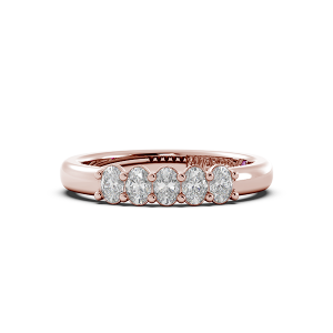 Oval Signature Cup 5 Stone Wedding Band