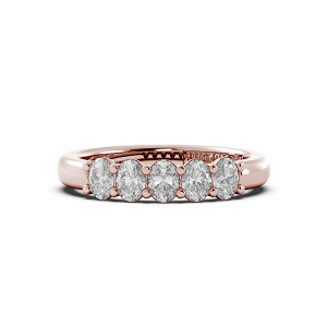 Oval Signature Cup 5 Stone Wedding Band