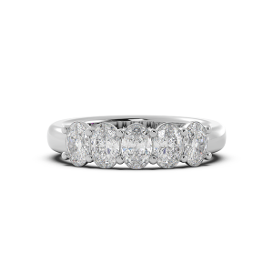 Oval Signature Cup 5 Stone Wedding Band
