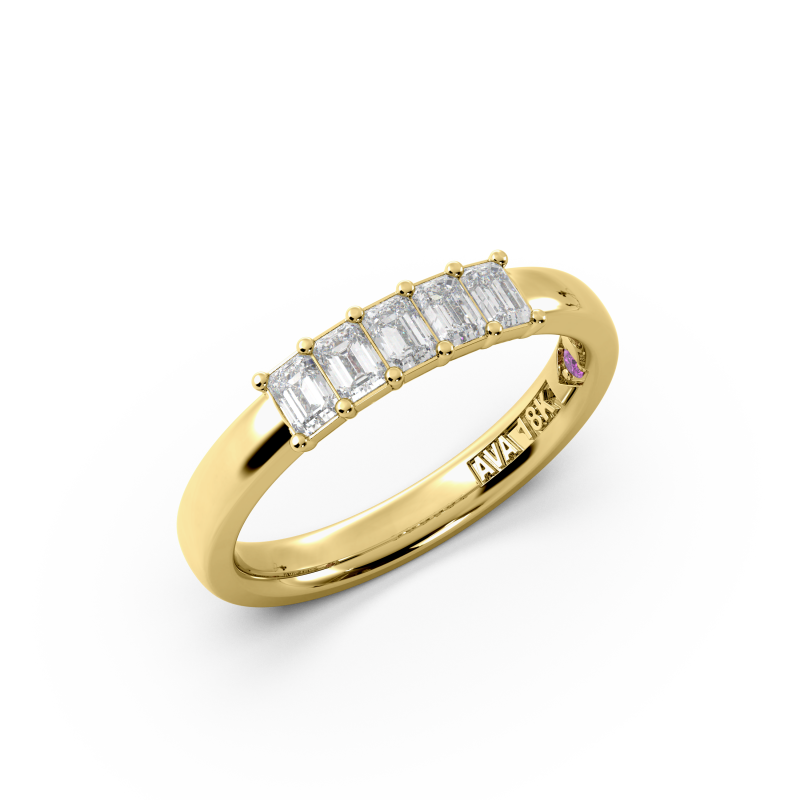 Emerald Signature Cup 5 Stone Wedding Band