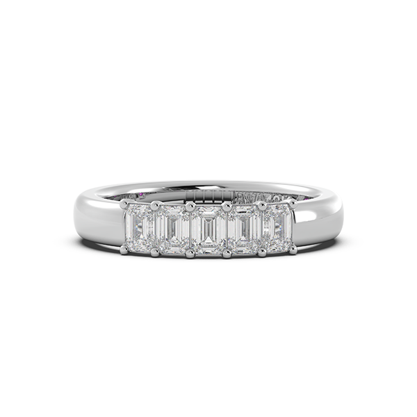 Emerald Signature Cup 5 Stone Wedding Band
