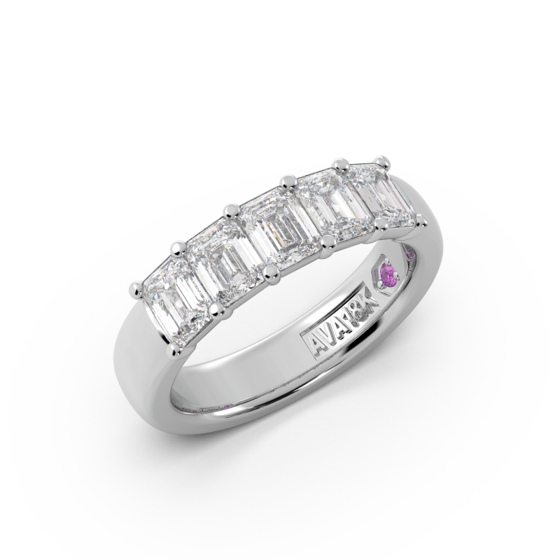 Emerald Signature Cup 5 Stone Wedding Band