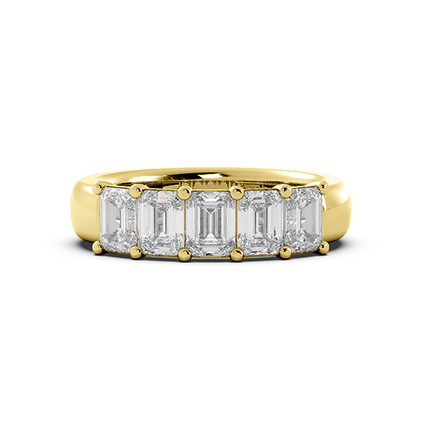 Emerald Signature Cup 5 Stone Wedding Band