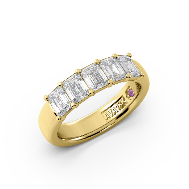 Emerald Signature Cup 5 Stone Wedding Band