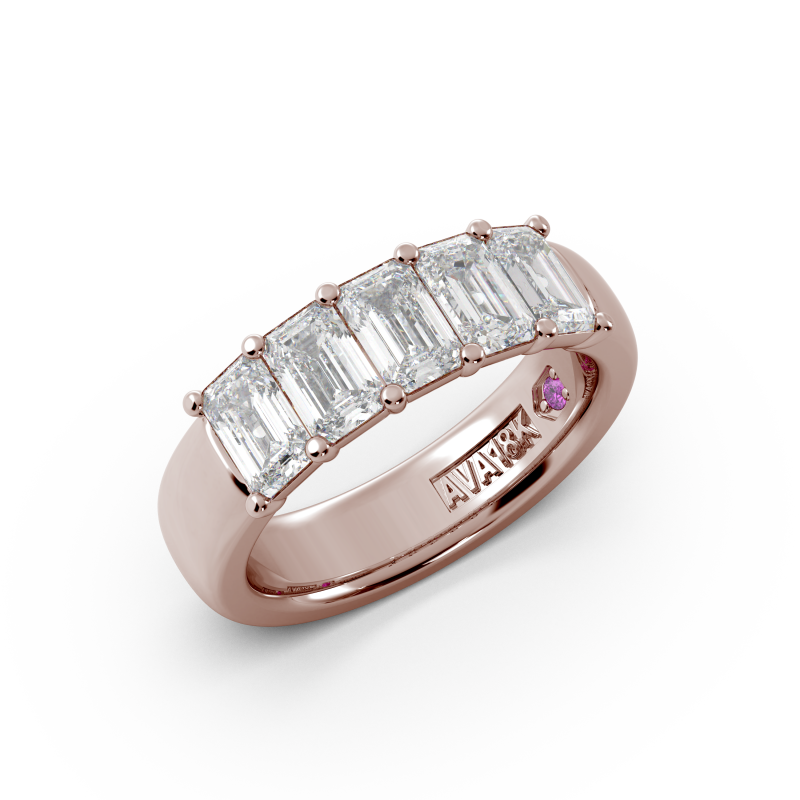 Emerald Signature Cup 5 Stone Wedding Band