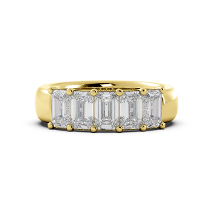 Emerald Signature Cup 5 Stone Wedding Band