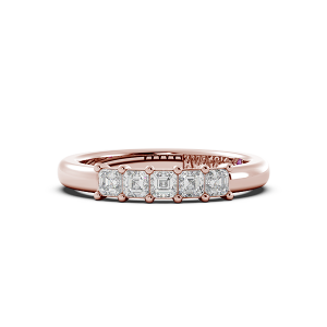 Asscher Signature Cup 5 Stone Wedding Band