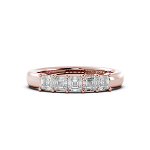 Asscher Signature Cup 5 Stone Wedding Band