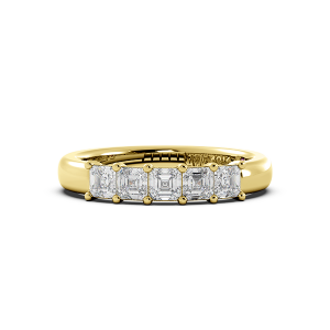 Asscher Signature Cup 5 Stone Wedding Band