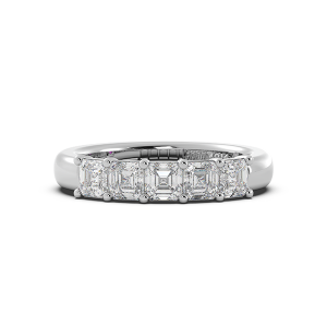 Asscher Signature Cup 5 Stone Wedding Band