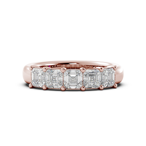 Asscher Signature Cup 5 Stone Wedding Band