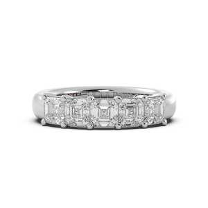 Asscher Signature Cup 5 Stone Wedding Band