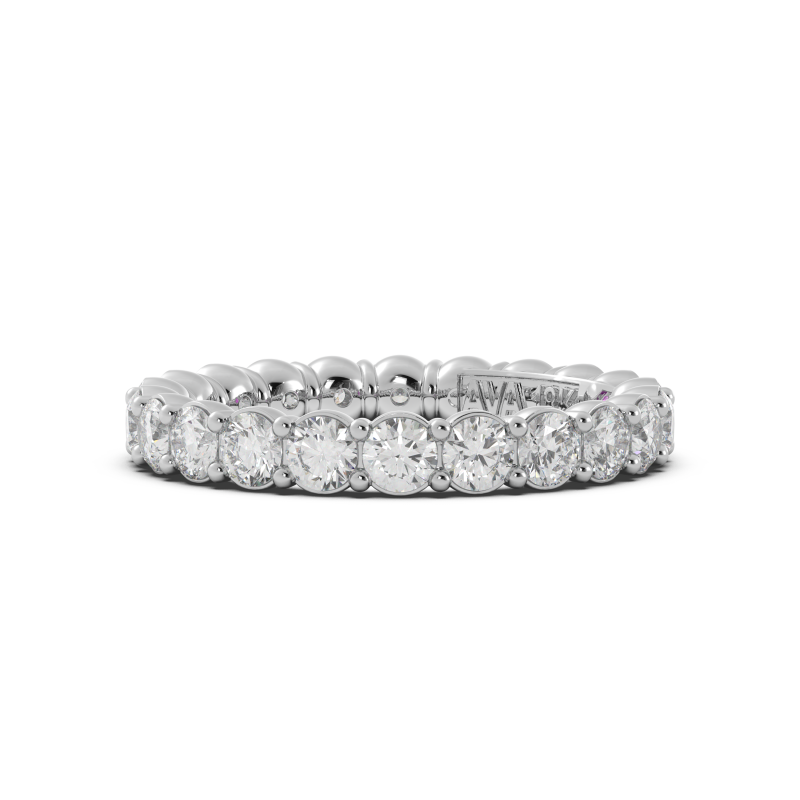 Round Signature Cup Eternity Ring
