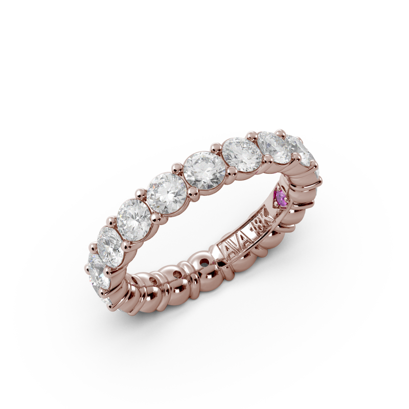 Round Signature Cup Eternity Ring