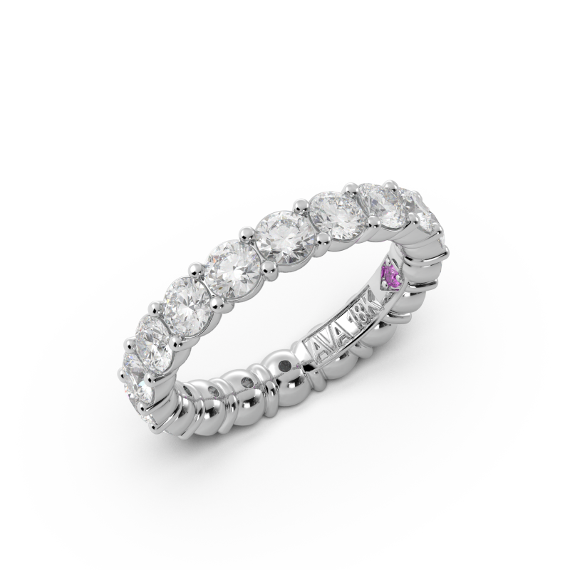 Round Signature Cup Eternity Ring