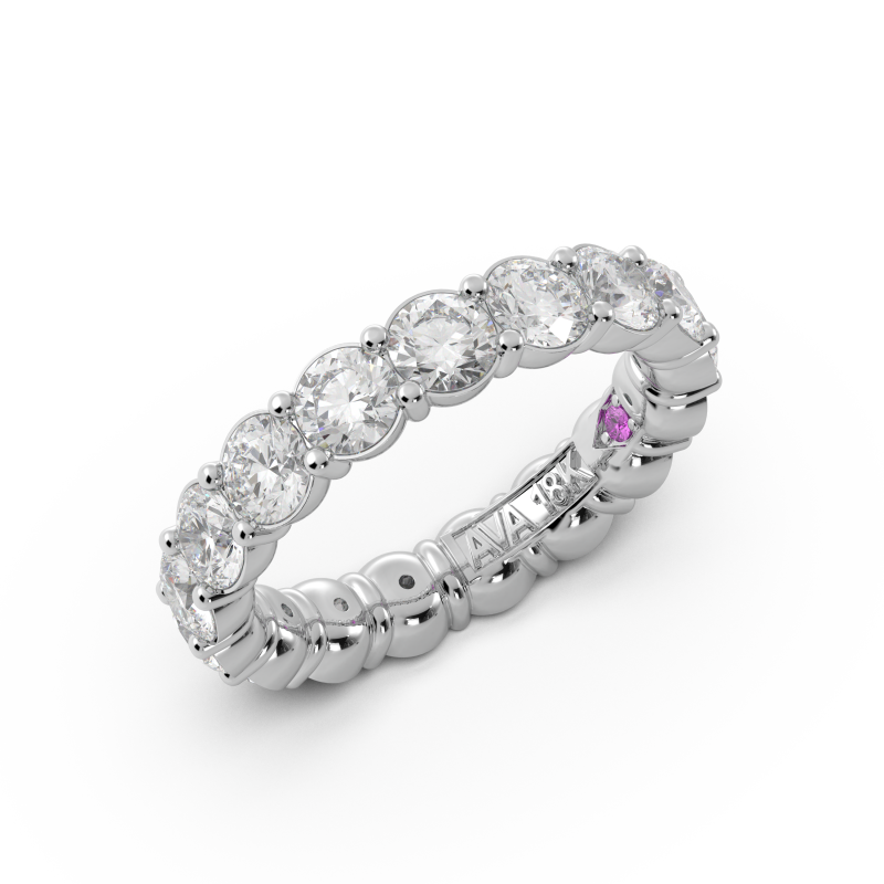 Round Signature Cup Eternity Ring