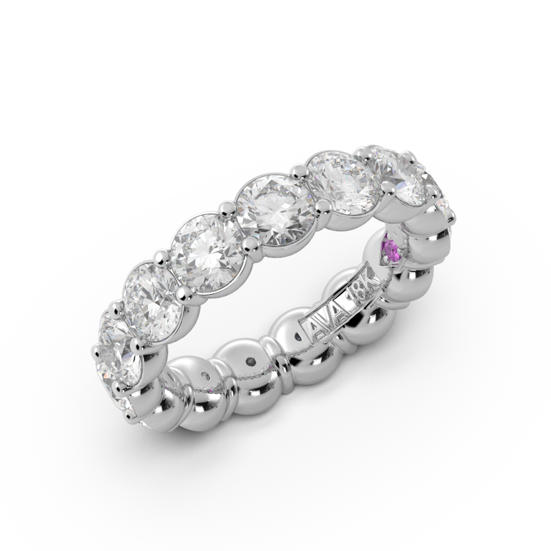 Round Signature Cup Eternity Ring