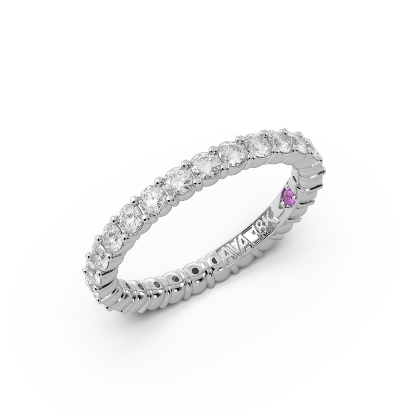 Round Signature Cup Eternity Ring