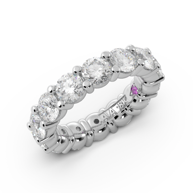 Round Signature Cup Eternity Ring