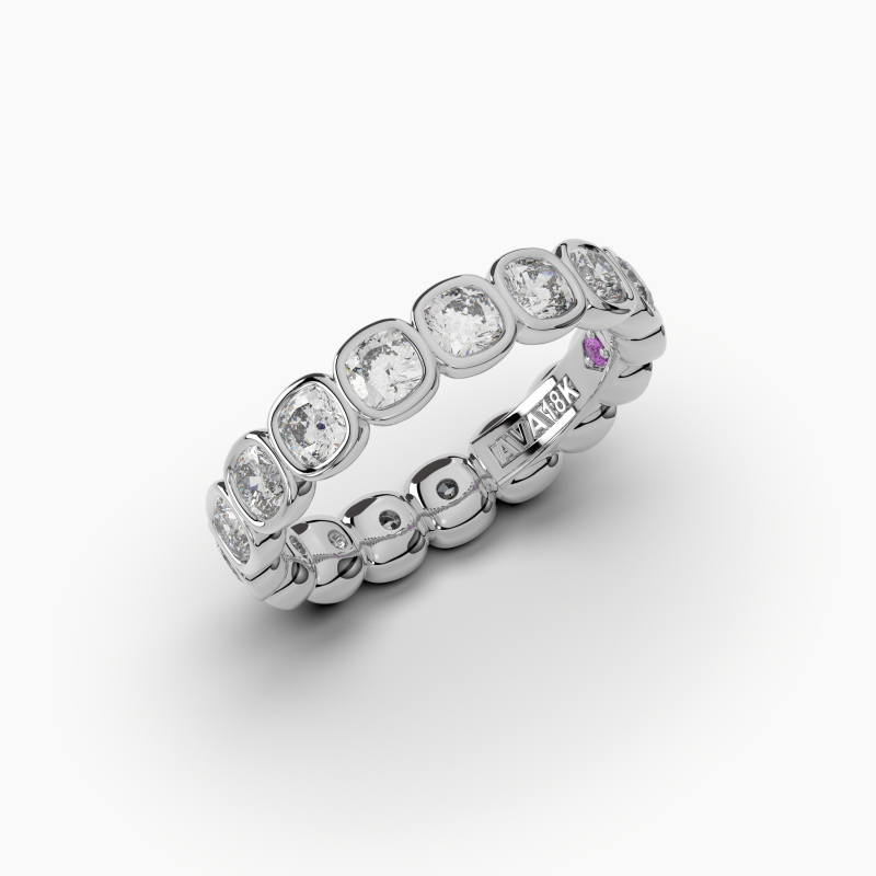 Cushion Bezel Eternity Ring