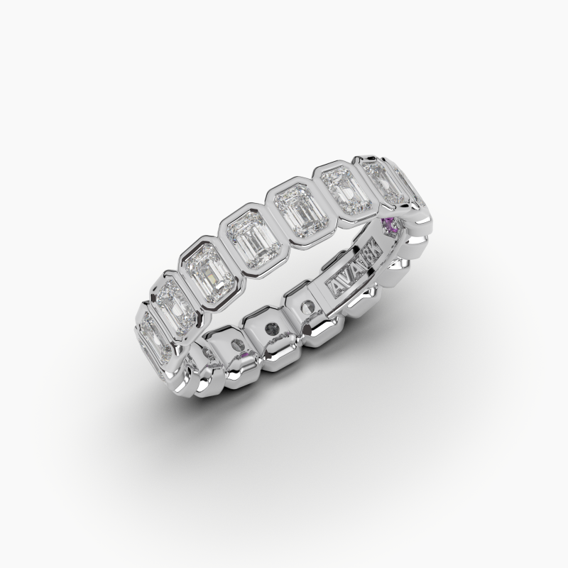 Emerald Bezel Eternity Ring