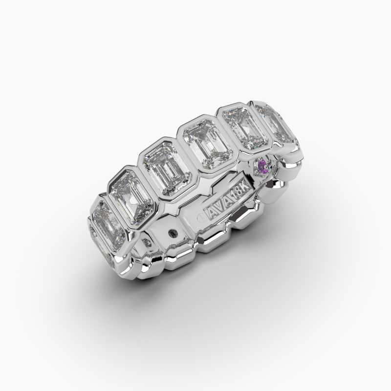Emerald Bezel Eternity Ring