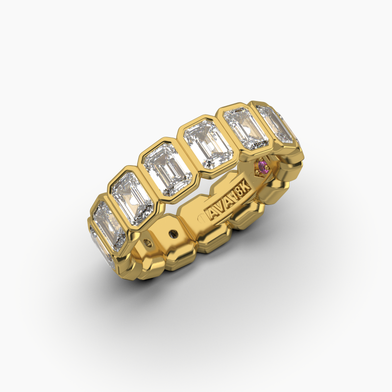 Emerald Bezel Eternity Ring