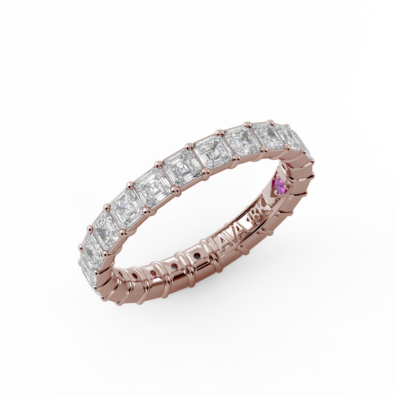 Asscher Signature Cup Eternity Ring