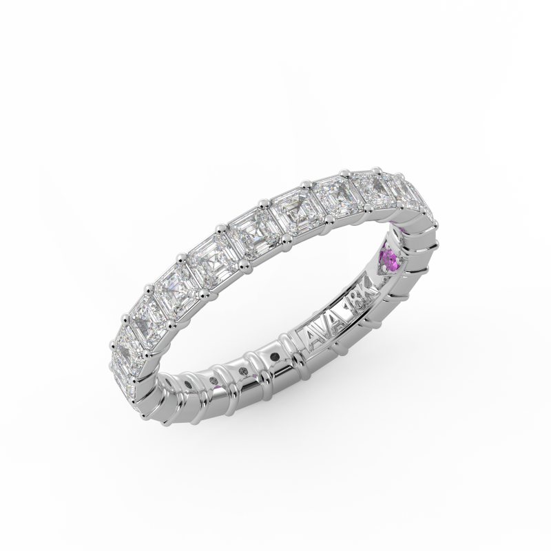 Asscher Signature Cup Eternity Ring